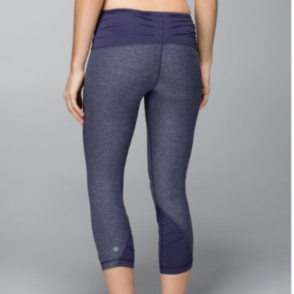 EC Lululemon Embrace Crop - Heathered Cadet Blue / Cadet Blue - Size 4 - Picture 2 of 5